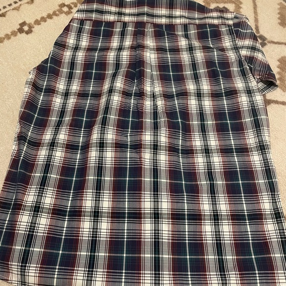 Men's Plaid Shirt - Navy, Red, and White - Picture 3 of 3